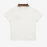 Boys Cotton Piqué Polo Shirt in White