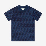 Kids FF Logo T-Shirt in Navy