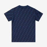Kids FF Logo T-Shirt in Navy