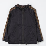 NYLON HOODED JACKET WITH FF TAPE ON SLEEVES