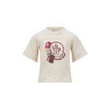 Teddy Bear Logo Motif Cotton T-Shirt
