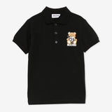 Boys Teddy Bear Polo Shirt in Black