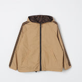 NYLON HOODED JACKET WITH FF TAPE ON SLEEVES