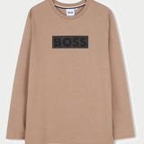 Boss Kids brown T-shirt with logo on the front