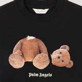 Palm Angels Cotton Crew Neck Sweatshirt with Logo Print