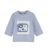 BOSS Boy's Long-Sleeved Cotton T-Shirt with Graphic Print
