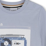 BOSS Boy's Long-Sleeved Cotton T-Shirt with Graphic Print