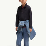 Moncler Cotton Piquet Long Sleeve Polo Shirt