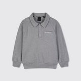 Givenchy Boy's Long-Sleeved Cotton Polo Shirt with Contrast Logo