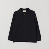 Moncler Cotton Piquet Long Sleeve Polo Shirt
