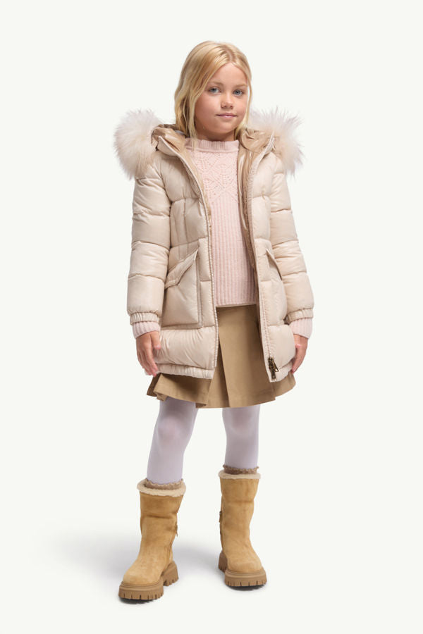 Moncler Enfant Aruna Shearling-Trimmed Hooded Down Jacket – Luxury